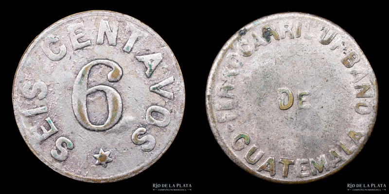 Guatemala. Ficha Ferrocarril Urbano. 6 Centavos. Cu-Ni; 17.5mm; 1.98g (VF)

Es...