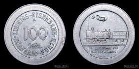 Alemania. Ludwigs-Eisenbahn Nürnberg. 100 Pfenning 1921