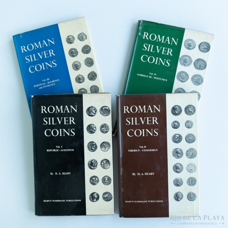 Libro. Roman Silver Coins. Seaby. 1971. 4 tomos, cubriendo desde República hasta...