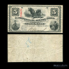 Argentina. Buenos Aires. 5 Pesos Moneda Corriente 1869. Ps482