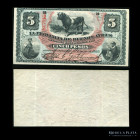 Argentina. Buenos Aires. 5 Pesos Moneda Corriente 1869. Ps484