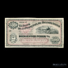 Argentina. Buenos Aires. Prueba 500 Pesos 1891 Cert Deposito. Ps579