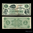 Argentina. Entre Rios. 5 Pesos Fuerte 1869. Ps1803