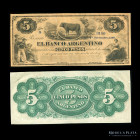Argentina. Rosario. 5 Pesos 1866 Remainder. Ps1526