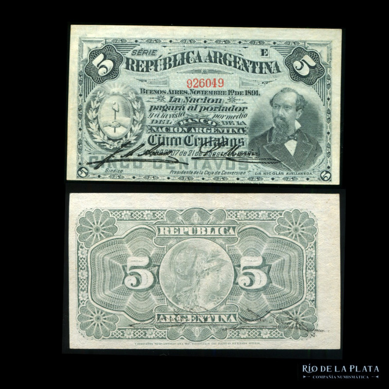 Argentina. Caja de Conversión - Fraccionarios. 10 Centavos 1896 (Avellaneda). Fi...