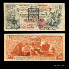Argentina. Garantidos. Santiago del Estero 1 Peso 1884. Resello 1894. Ps1201b