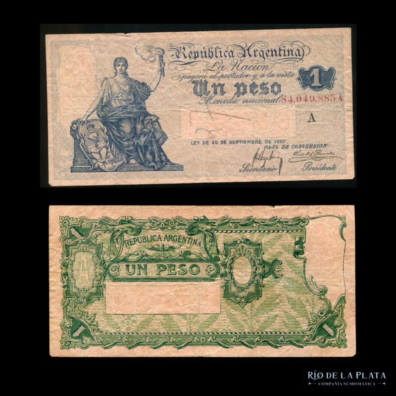 Argentina. Caja Conversión. 1 Peso 1913. Firmas: Meyer Arana - Ortiz Basualdo. C...