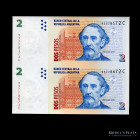 Argentina. Plancha x 2 sin contar 2 Pesos