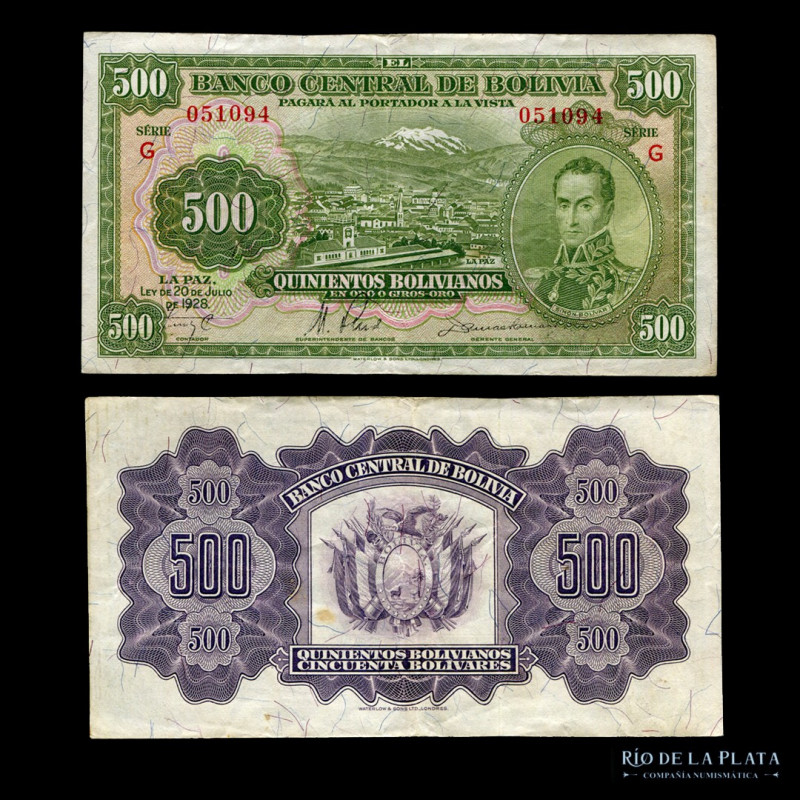 Bolivia. 500 Bolivianos 1928. 2º Emisión. P134 (VF)

Estimate: USD 15 - 30