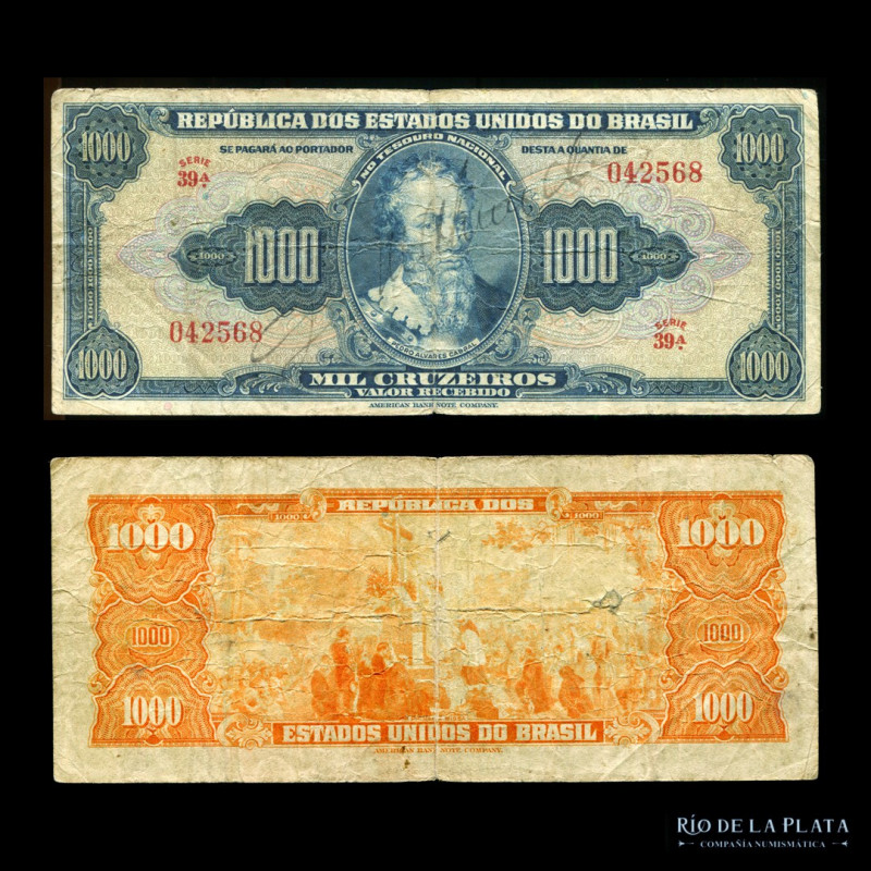 Brasil. 1.000 Cruzeiros ND1943. P141 (F)

Estimate: USD 15 - 30