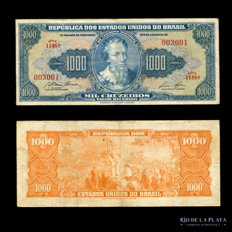 Brasil. 1.000 Cruzeiros ND1953-59. P156e (VF)

Estimate: USD 15 - 30