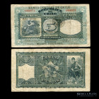 Chile. 5 Pesos Provisional 1925. P72