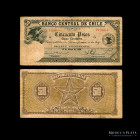 Chile. 50 Pesos Provisional 1928. P84b