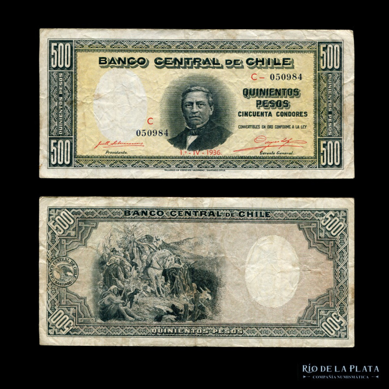 Chile. 500 Pesos 1936. P97 (VF)

Estimate: USD 50 - 100
