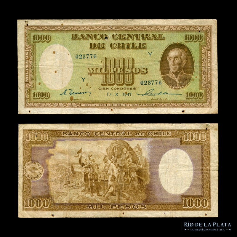 Chile. 1.000 Pesos 1947. P107 (VF)

Estimate: USD 50 - 100