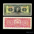 Ecuador. 5 Sucres 1950. P98a
