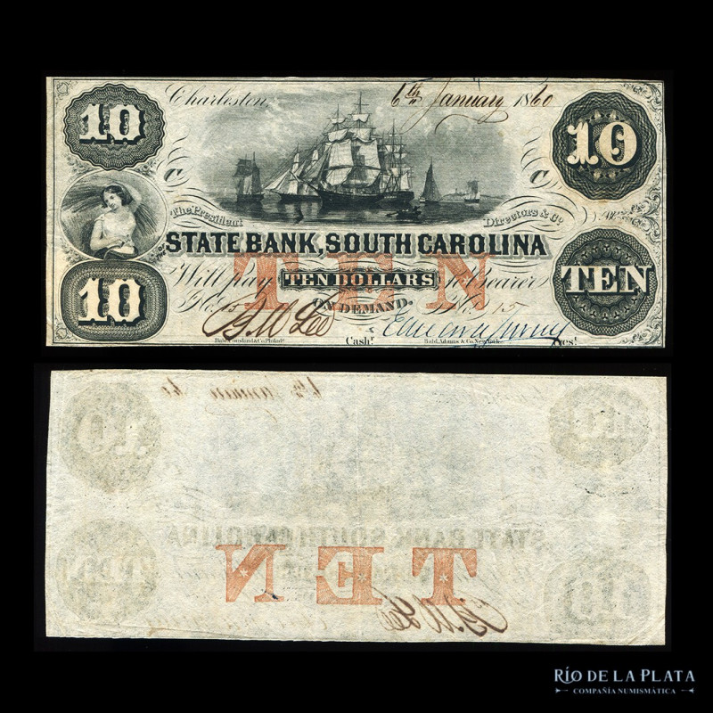 USA. South Carolina. State Bank. 10 Dollars 1860 (aXF)

Estimate: USD 150 - 20...