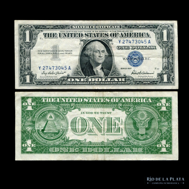 USA. 1 Dollar 1957 Silver Certificate. P419 (VF)

Estimate: USD 10 - 20