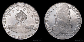 Bolivia. 8 Soles 1828 JM. KM97