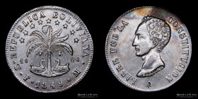 Bolivia. 8 Soles 1849 FM. Resello chino  KM109