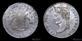 Bolivia. 8 Soles 1854 MJ . KM112.2