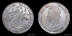 Bolivia. 8 Soles 1859 MJ. Peso. Con punto. KM138.3