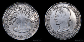 Bolivia. 8 Soles 1859 MJ. Peso. Con punto s/letra. KM138.3
