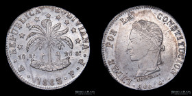 Bolivia. 8 Soles 1863/2 FJ. KM138.6
