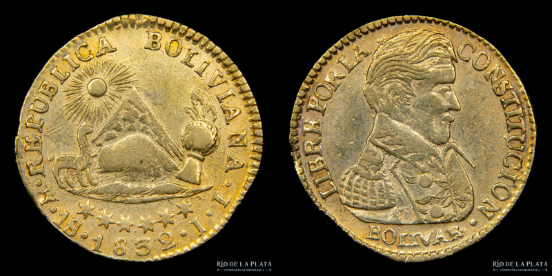 Bolivia. 1 Escudo 1832 JL. Oro. AU.875; 17.5mm; 3.30g KM98 (XF) #474

Estimate...