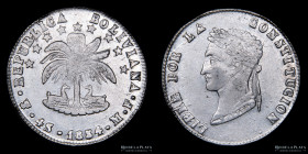 Bolivia. 4 Soles 1854 MF. KM123.2