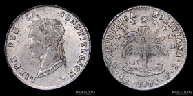 Bolivia. 4 Soles 1856 MJ. Error "LIRRE" KM123.2