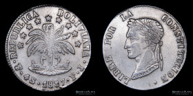 Bolivia. 4 Soles 1857 FJ. A invertida. KM123.2