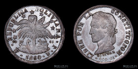Bolivia. 4 Soles 1860 FJ. KM139