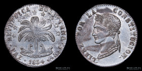 Bolivia. 4 Soles 1854 F. La Paz Mint. KM125