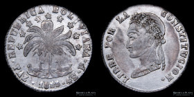 Bolivia. 4 Soles 1855 F. La Paz Mint. KM130