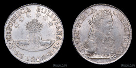 Bolivia. 2 Soles 1830 JL. KM95a
