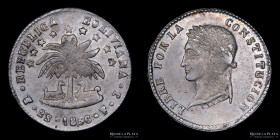 Bolivia. 2 Soles 1856 FJ. KM121.2