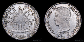 Bolivia. 2 Soles 1860/60 FJ. KM135.2