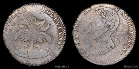 Bolivia. 2 Soles 1853 J. La Paz Mint. KM122