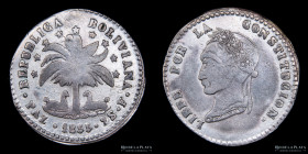 Bolivia. 2 Soles 1855 F. La Paz Mint. KM129