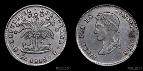 Bolivia. 1 Sol 1853 FP. Error "BOLIVLANA". KM119.1