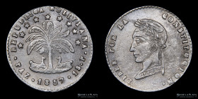 Bolivia. 1 Sol 1857 P. La Paz Mint. KM131