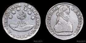 Bolivia. 1/2 Sol 1830 JL. Estrellas dobles. KM93.2a