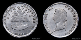 Bolivia. 1/2 Sol 1855 P. La Paz Mint. KM132
