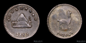Bolivia. 1/4 Sol 1852. Potosi. KM111