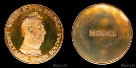 Bolivia. Ensayo. 10 Bolivianos. Busto de Bolivar. Bronce