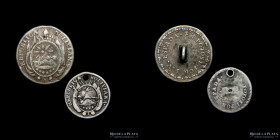 Bolivia. 1825. Botones militares. 1 y 1/2 Sueldo