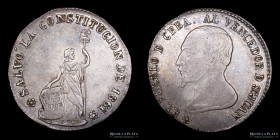 Bolivia. 4 Soles 1861. Medalla Monetaria. Cochabamba. RTB 228