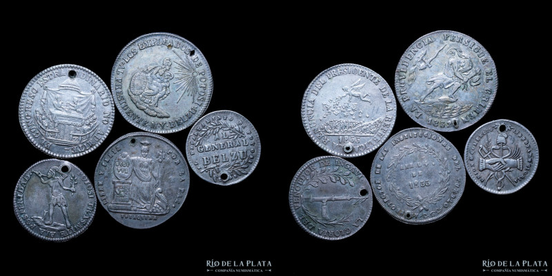 Bolivia. Lote x4. Medallas Monetarias. 4 de módulo de 2 Soles y 1 de 1 Sol. Muy ...