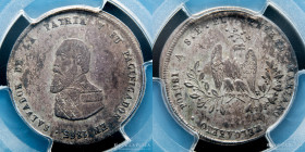 Bolivia. 1/4 Melgarejo 1865.  AU55. Medalla monetaria